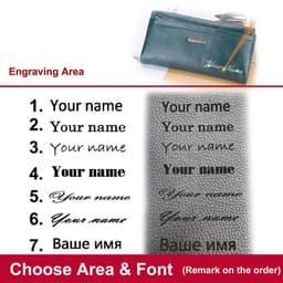 image-Baellerry 2024 Long Women Wallets Bag Phone Pocket Name Engraved Brand Female Wallet Zipper Card Holder Women's Purse For Girls