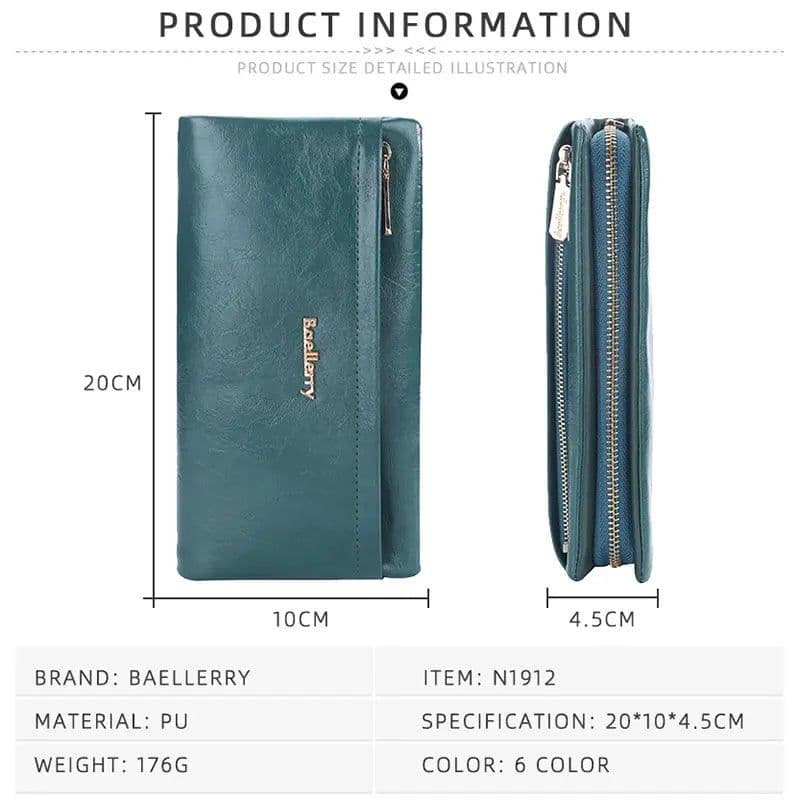 image-Baellerry 2024 Long Women Wallets Bag Phone Pocket Name Engraved Brand Female Wallet Zipper Card Holder Women's Purse For Girls