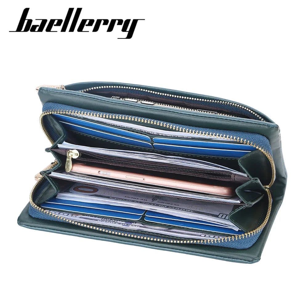 image-Baellerry 2024 Long Women Wallets Bag Phone Pocket Name Engraved Brand Female Wallet Zipper Card Holder Women's Purse For Girls