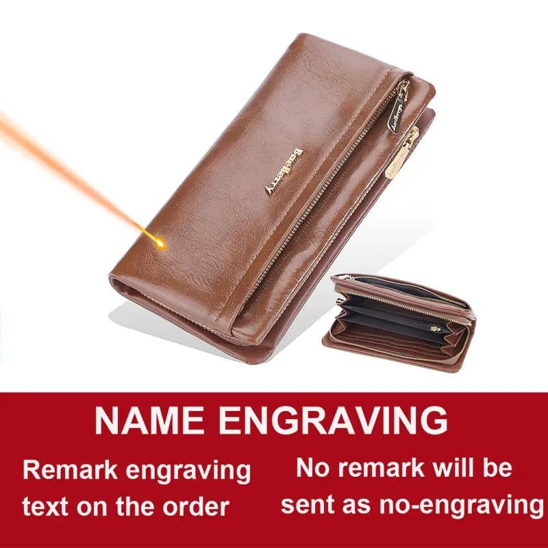 image-Baellerry 2024 Long Women Wallets Bag Phone Pocket Name Engraved Brand Female Wallet Zipper Card Holder Women's Purse For Girls