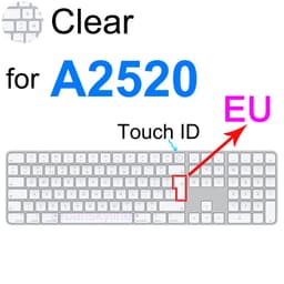 image-Keyboard Cover for iMac Magic A1644 A1843 A1314 A1243 A2449 A2450 A2520 Bluetooth Silicone Protector Skin Case G6 for Apple