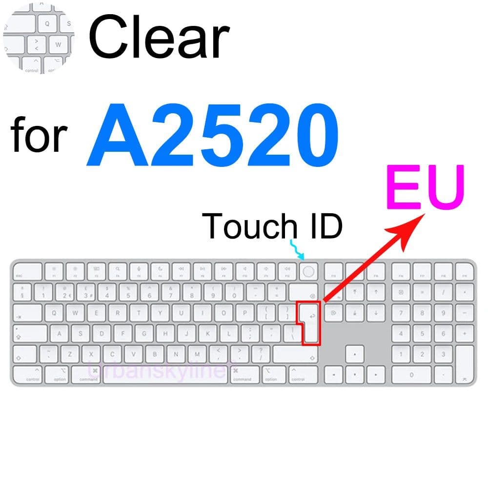 image-Keyboard Cover for iMac Magic A1644 A1843 A1314 A1243 A2449 A2450 A2520 Bluetooth Silicone Protector Skin Case G6 for Apple