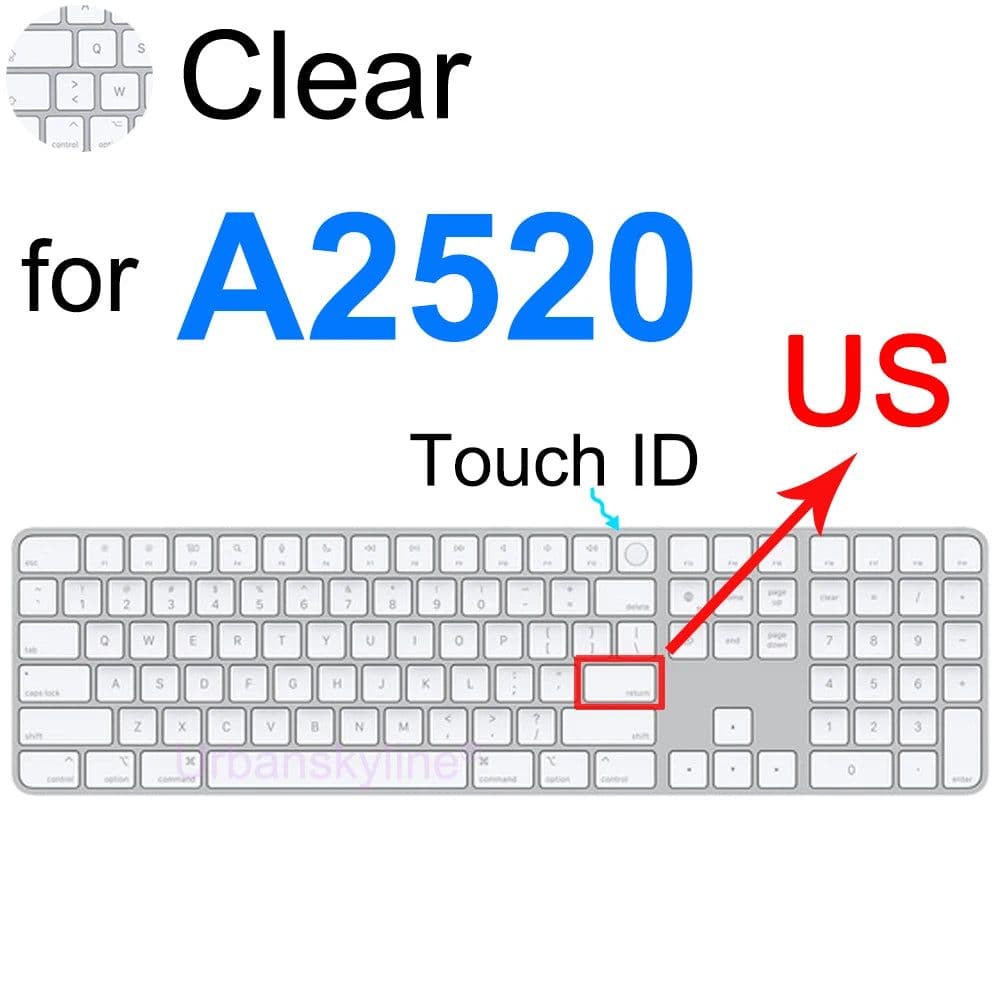 image-Keyboard Cover for iMac Magic A1644 A1843 A1314 A1243 A2449 A2450 A2520 Bluetooth Silicone Protector Skin Case G6 for Apple