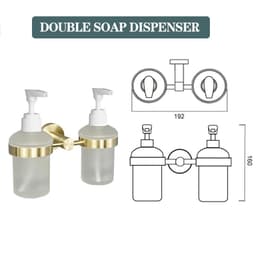 image-Brushed Gold Bathroom Accessories Toilet Brush Holder Paper Holder Towel Ring Bar Shelf Clothes Hook Soap Dispenser Cup Holder