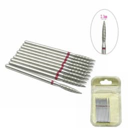 image-10Pcs Flame Nail Drill Bits Diamond Cutters for Manicure Cuticle Clean Burr Diamond Mill Nails Accessories Tool