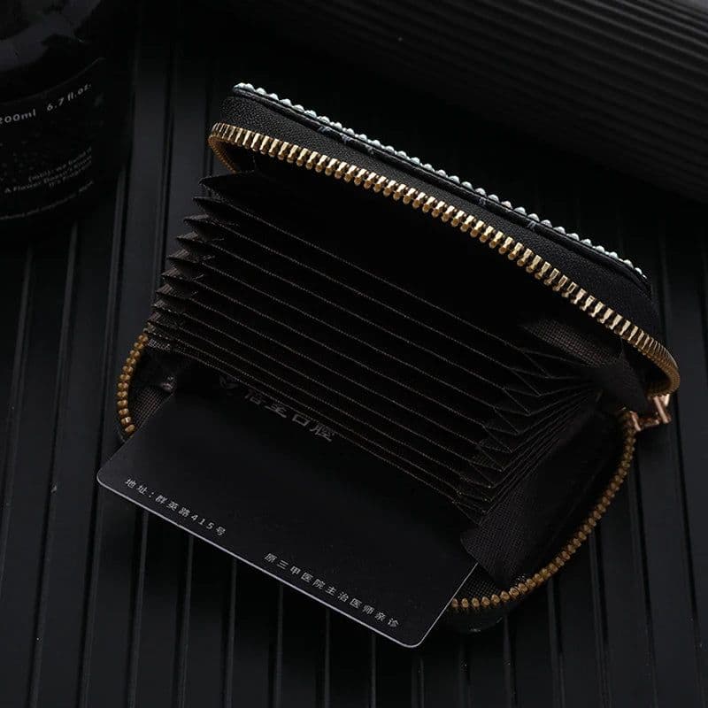 image-Women Card Storage Bag Stylish Coin Purse Rhinestone Small Wallet for Women Zipper Change Card Holder Wallets