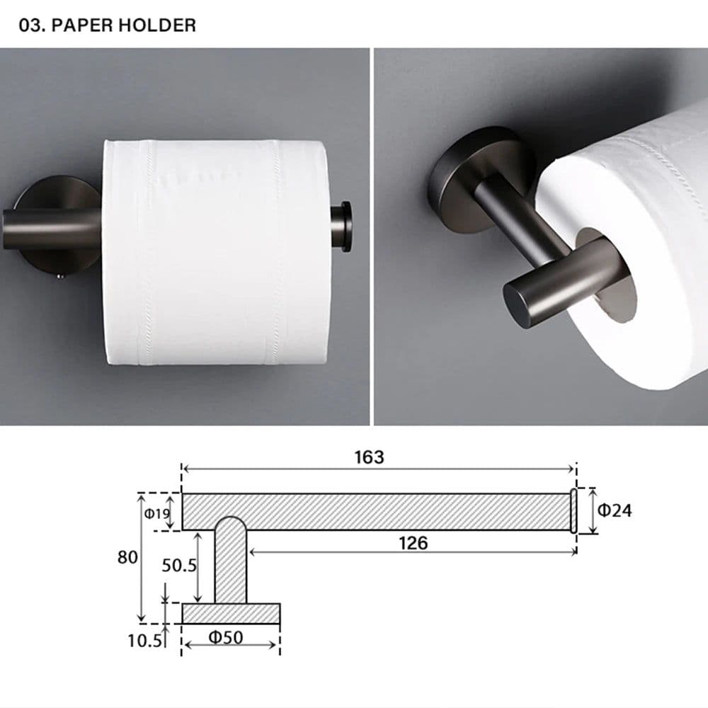 image-Bagnolux Stainless Steel Gun Gray Black Polished Chrome Brushed Gold Hanger Hook Towel Bar Paper Holder Bathroom Accessories