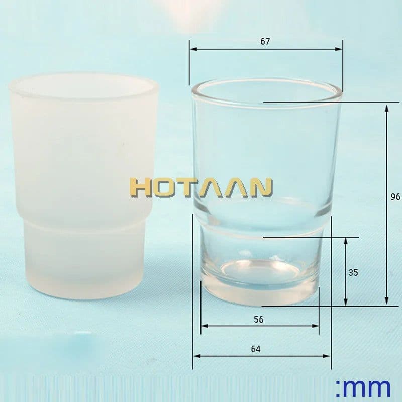 image-Toothbrush Cup Transparent and Matte Glass Tumbler Cup Bathroom Accessories YT-97