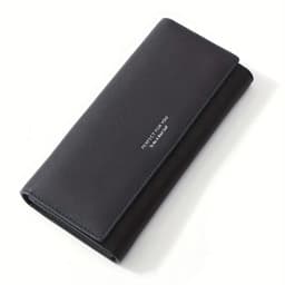 image-New Simple Women Leather Wallet Designer Clutch Female Long Wallets Ladies Purses Strap Money Clip Card Holder Carteras