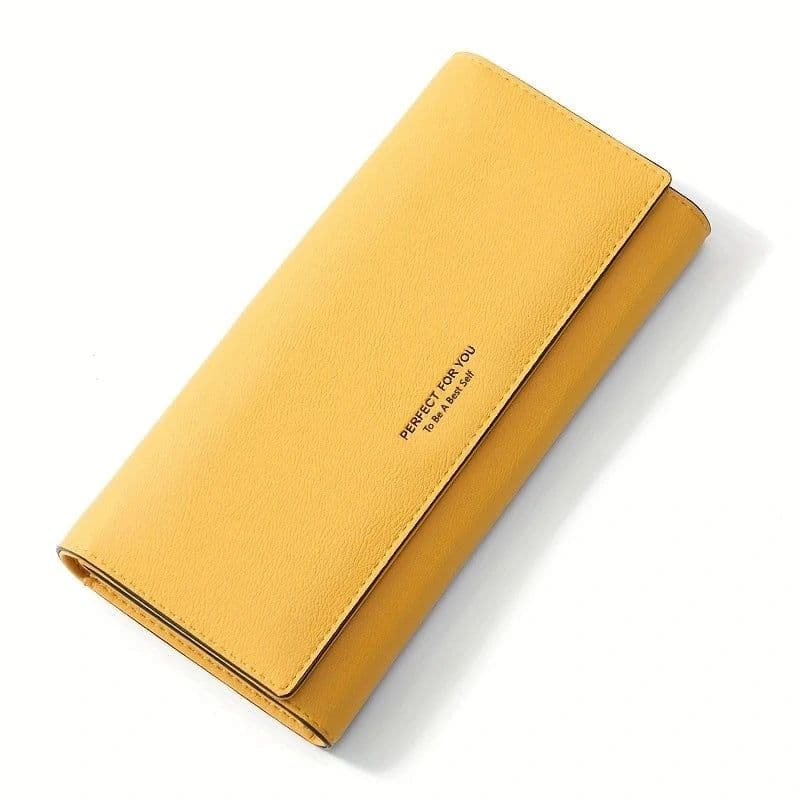 image-New Simple Women Leather Wallet Designer Clutch Female Long Wallets Ladies Purses Strap Money Clip Card Holder Carteras