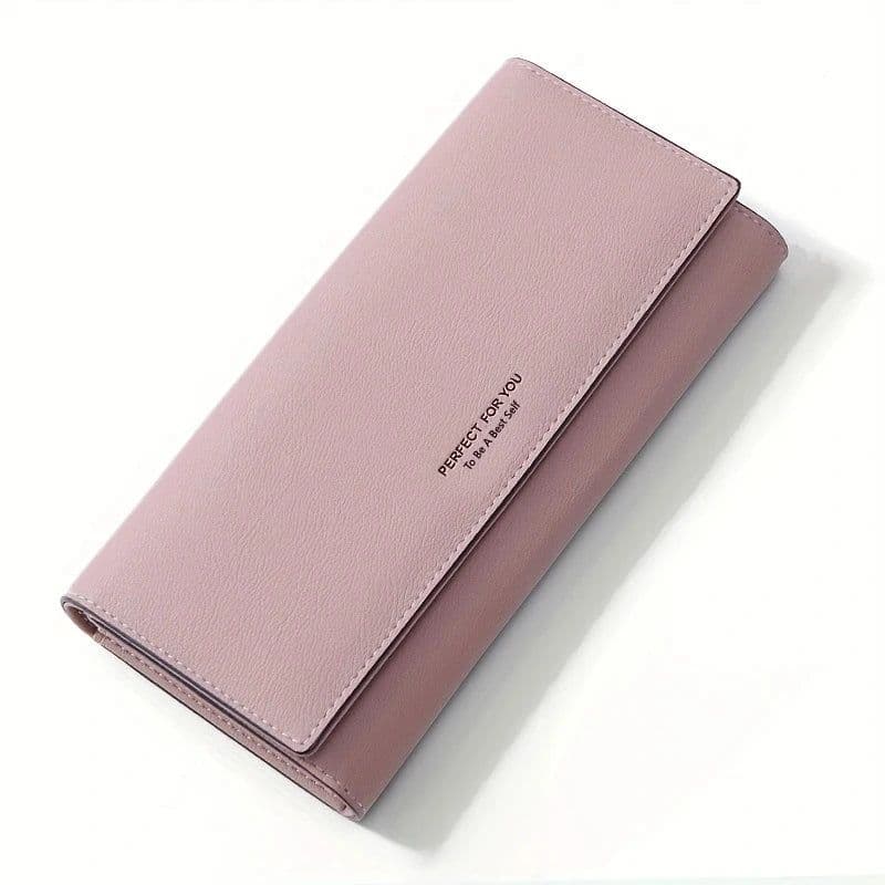 image-New Simple Women Leather Wallet Designer Clutch Female Long Wallets Ladies Purses Strap Money Clip Card Holder Carteras