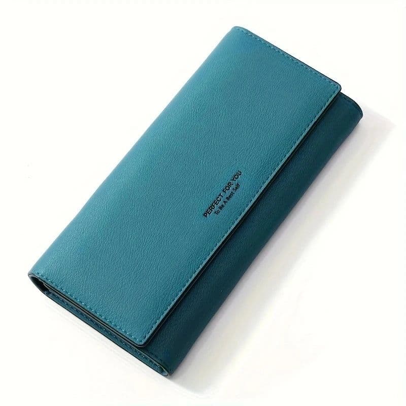 image-New Simple Women Leather Wallet Designer Clutch Female Long Wallets Ladies Purses Strap Money Clip Card Holder Carteras