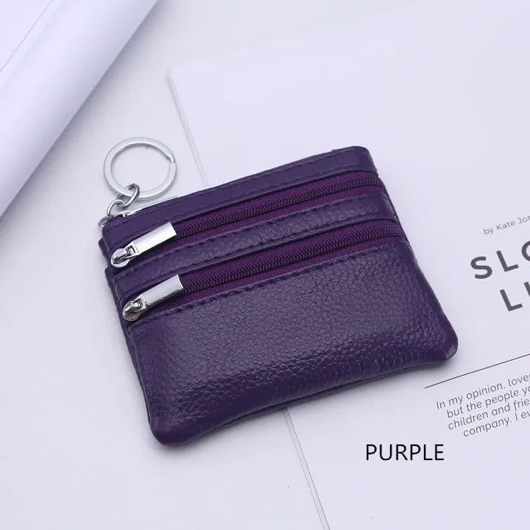 image-DOLOVE Brand New Genuine Leather Coin Purse Women Small Wallet Change Purses Money bag Zipper Card Holder Dollar Wallets
