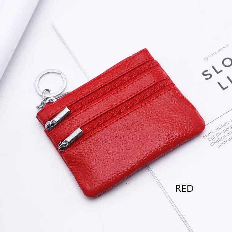 image-DOLOVE Brand New Genuine Leather Coin Purse Women Small Wallet Change Purses Money bag Zipper Card Holder Dollar Wallets