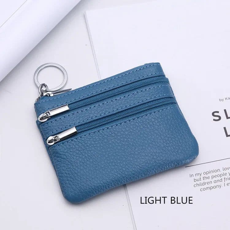 image-DOLOVE Brand New Genuine Leather Coin Purse Women Small Wallet Change Purses Money bag Zipper Card Holder Dollar Wallets