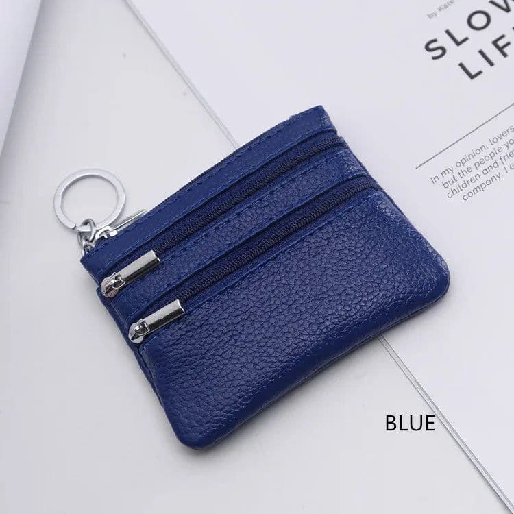 image-DOLOVE Brand New Genuine Leather Coin Purse Women Small Wallet Change Purses Money bag Zipper Card Holder Dollar Wallets