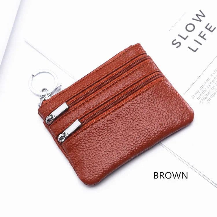 image-DOLOVE Brand New Genuine Leather Coin Purse Women Small Wallet Change Purses Money bag Zipper Card Holder Dollar Wallets