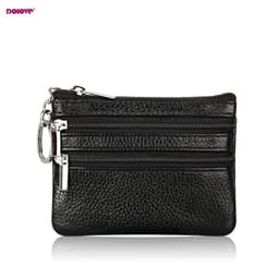 image-DOLOVE Brand New Genuine Leather Coin Purse Women Small Wallet Change Purses Money bag Zipper Card Holder Dollar Wallets