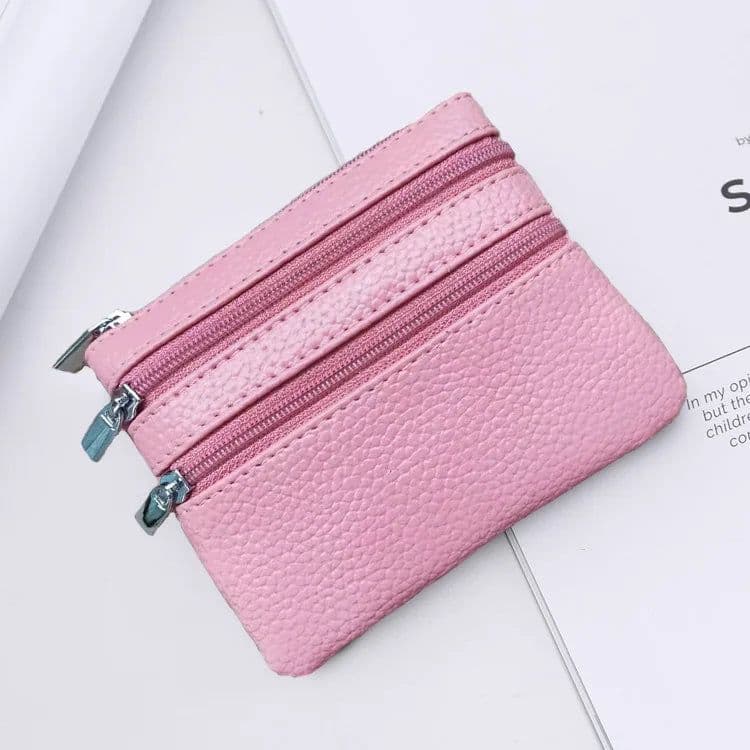 image-DOLOVE Brand New Genuine Leather Coin Purse Women Small Wallet Change Purses Money bag Zipper Card Holder Dollar Wallets