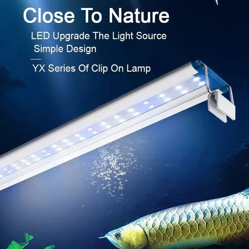 image-18-58CM Super Slim LED Aquarium Lighting Aquatic Plant Light 90~260V Extensible Waterproof Clip on Lamp for Fish Tank Supplies