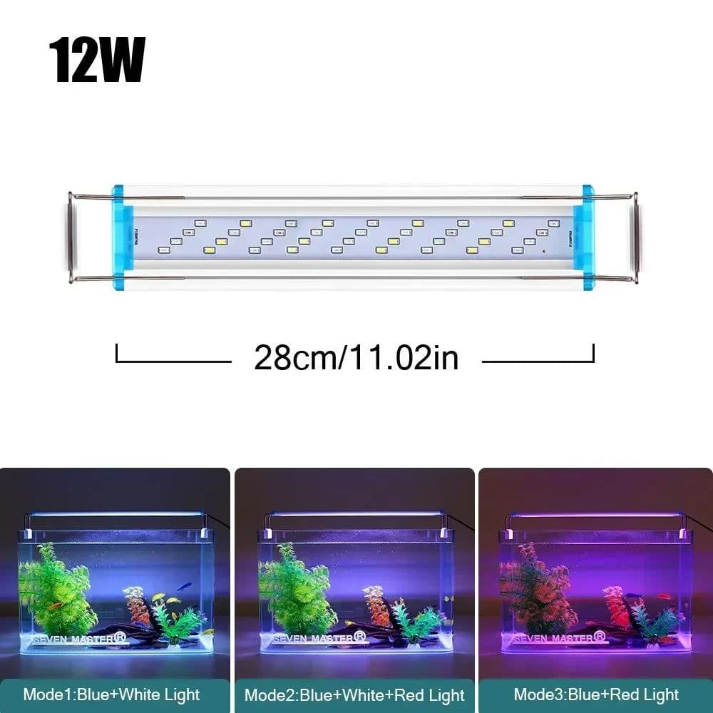 image-18-58CM Super Slim LED Aquarium Lighting Aquatic Plant Light 90~260V Extensible Waterproof Clip on Lamp for Fish Tank Supplies