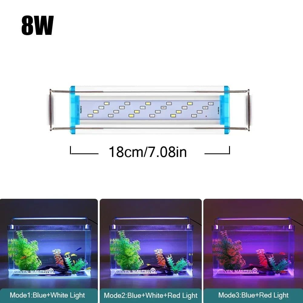 image-18-58CM Super Slim LED Aquarium Lighting Aquatic Plant Light 90~260V Extensible Waterproof Clip on Lamp for Fish Tank Supplies