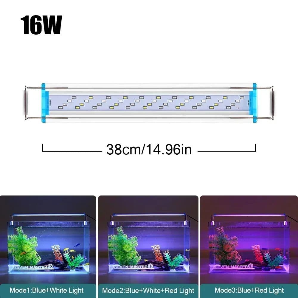 image-18-58CM Super Slim LED Aquarium Lighting Aquatic Plant Light 90~260V Extensible Waterproof Clip on Lamp for Fish Tank Supplies