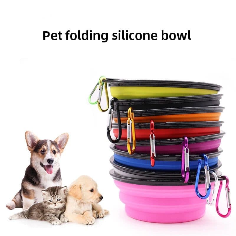 image-350ML/1000ML Portable Foldable Pet Bowl Dogs Cats Food Water Container for Outdoor Travel Portable Feeding Bowls Pets Prodcuts