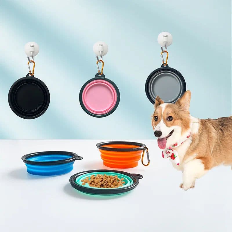 image-350ML/1000ML Portable Foldable Pet Bowl Dogs Cats Food Water Container for Outdoor Travel Portable Feeding Bowls Pets Prodcuts