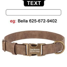 image-Personalized Anti-lost Dog Collar Custom Dog ID Tag Collars Soft Pu Leather Pet Collars Free Engraved Metal Buckle For Bulldog