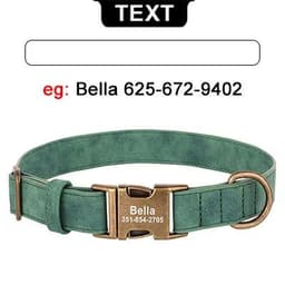 image-Personalized Anti-lost Dog Collar Custom Dog ID Tag Collars Soft Pu Leather Pet Collars Free Engraved Metal Buckle For Bulldog