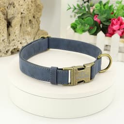 image-Personalized Anti-lost Dog Collar Custom Dog ID Tag Collars Soft Pu Leather Pet Collars Free Engraved Metal Buckle For Bulldog