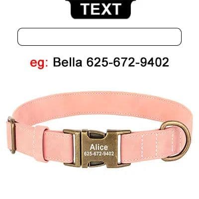 image-Personalized Anti-lost Dog Collar Custom Dog ID Tag Collars Soft Pu Leather Pet Collars Free Engraved Metal Buckle For Bulldog