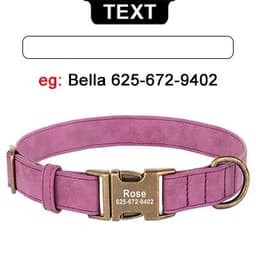 image-Personalized Anti-lost Dog Collar Custom Dog ID Tag Collars Soft Pu Leather Pet Collars Free Engraved Metal Buckle For Bulldog