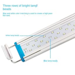 image-Aquarium LED Light Super Slim Fish Tank Aquatic Plant Grow Lighting Waterproof Bright Clip Lamp Blue LED 18-75cm for Plants 220v