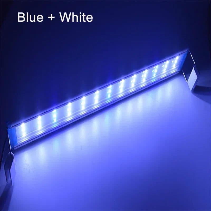 image-Aquarium LED Light Super Slim Fish Tank Aquatic Plant Grow Lighting Waterproof Bright Clip Lamp Blue LED 18-75cm for Plants 220v