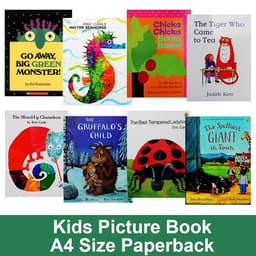 image-English Cartoon Picture Book Language Learning Montessori Reading Books for Kids Early education Bedtime Story A4 Paperback