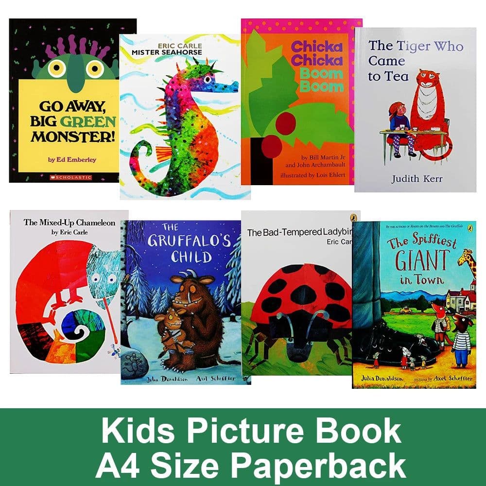 image-English Cartoon Picture Book Language Learning Montessori Reading Books for Kids Early education Bedtime Story A4 Paperback