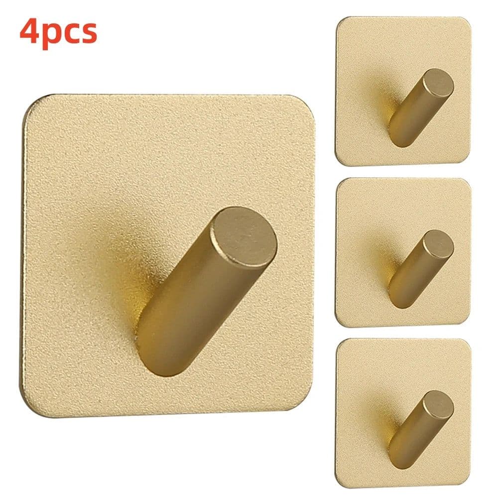 image-Adhesive Wall Hooks Mounted Door Key Cloth Coat Bathroom Robe Hanger Kitchen Hardware Rack Shelf Bag Hook Organizer For Hanging