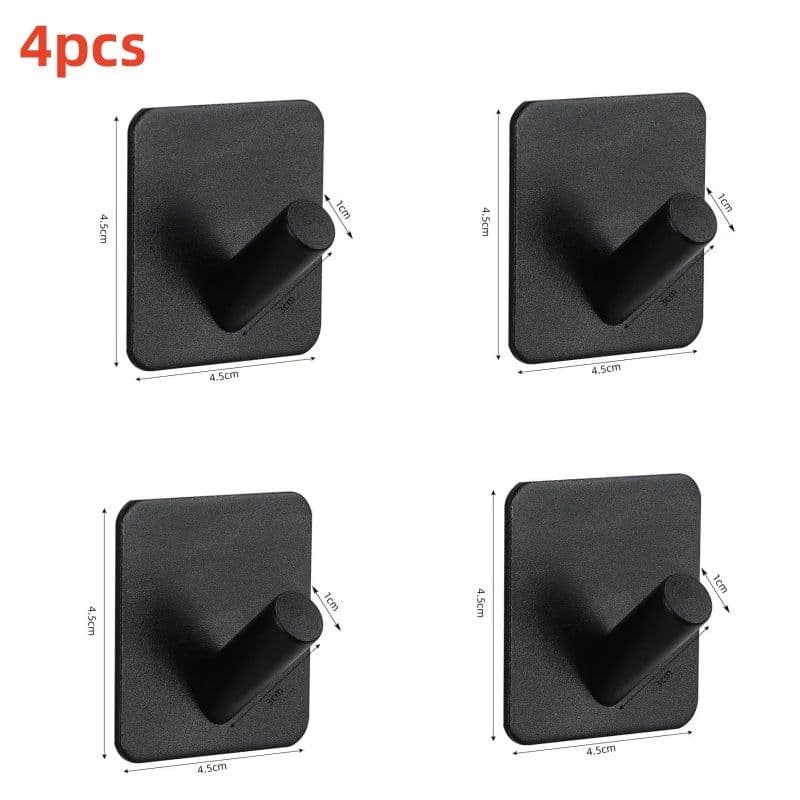 image-Adhesive Wall Hooks Mounted Door Key Cloth Coat Bathroom Robe Hanger Kitchen Hardware Rack Shelf Bag Hook Organizer For Hanging