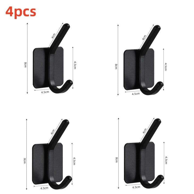 image-Adhesive Wall Hooks Mounted Door Key Cloth Coat Bathroom Robe Hanger Kitchen Hardware Rack Shelf Bag Hook Organizer For Hanging