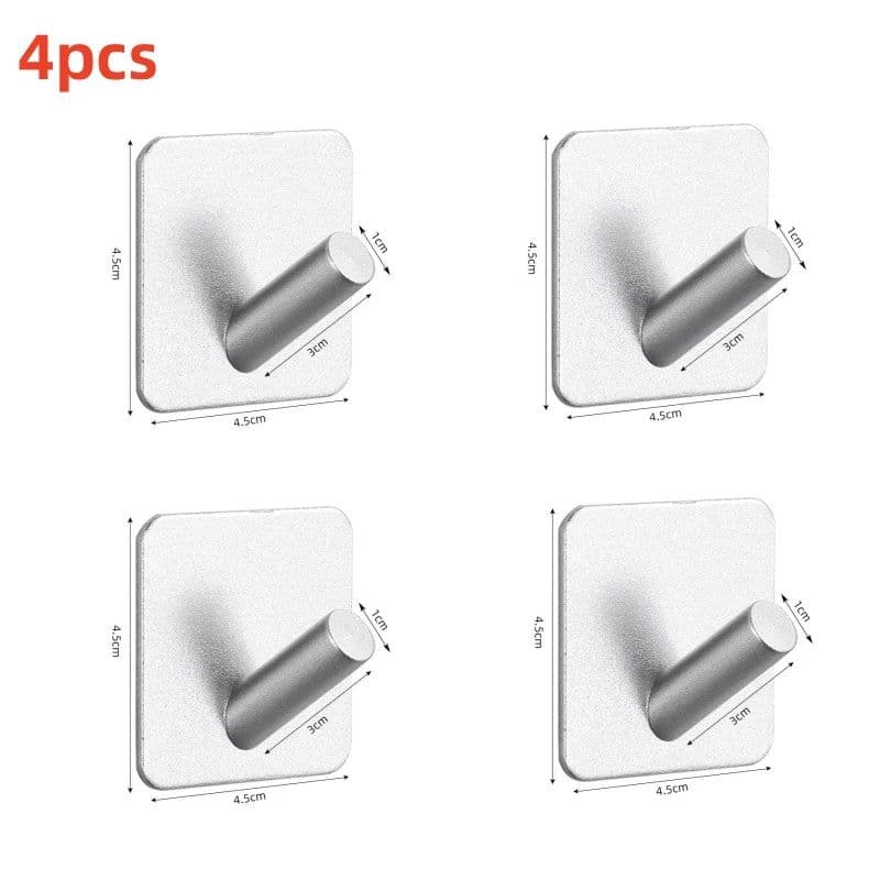 image-Adhesive Wall Hooks Mounted Door Key Cloth Coat Bathroom Robe Hanger Kitchen Hardware Rack Shelf Bag Hook Organizer For Hanging
