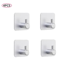 image-Adhesive Wall Hooks Mounted Door Key Cloth Coat Bathroom Robe Hanger Kitchen Hardware Rack Shelf Bag Hook Organizer For Hanging