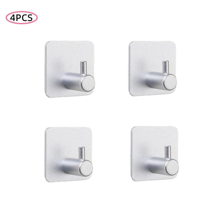 image-Adhesive Wall Hooks Mounted Door Key Cloth Coat Bathroom Robe Hanger Kitchen Hardware Rack Shelf Bag Hook Organizer For Hanging