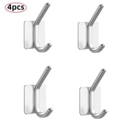 image-Adhesive Wall Hooks Mounted Door Key Cloth Coat Bathroom Robe Hanger Kitchen Hardware Rack Shelf Bag Hook Organizer For Hanging