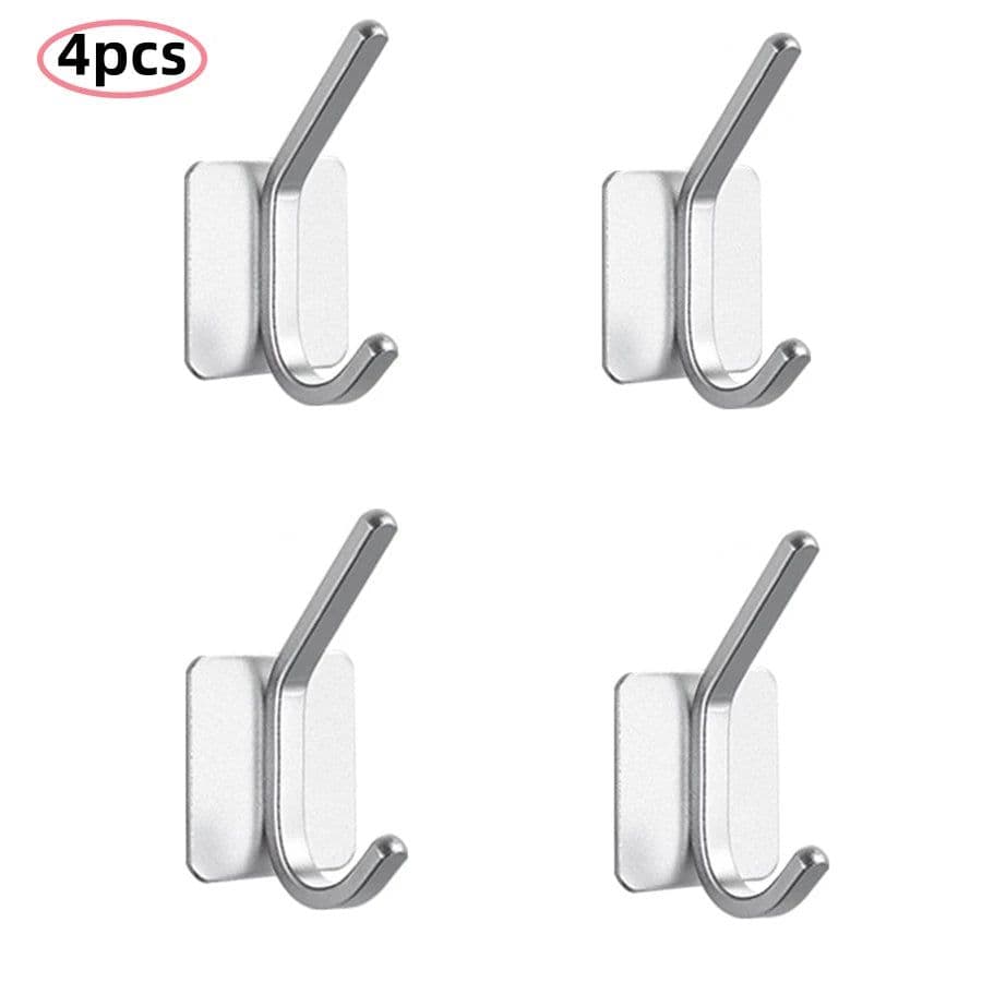 image-Adhesive Wall Hooks Mounted Door Key Cloth Coat Bathroom Robe Hanger Kitchen Hardware Rack Shelf Bag Hook Organizer For Hanging