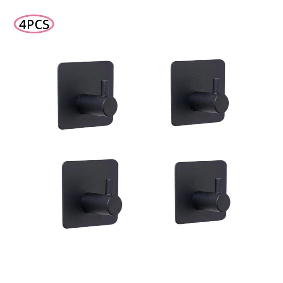 image-Adhesive Wall Hooks Mounted Door Key Cloth Coat Bathroom Robe Hanger Kitchen Hardware Rack Shelf Bag Hook Organizer For Hanging