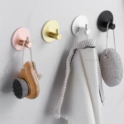 image-Adhesive Wall Hooks Mounted Door Key Cloth Coat Bathroom Robe Hanger Kitchen Hardware Rack Shelf Bag Hook Organizer For Hanging