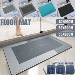 image-Super Absorbent Bathroom Mat Non-slip Toilet Non-slip Bathtub Mat Bathroom Entry Door Mat Diatomite Protective Foot Mat