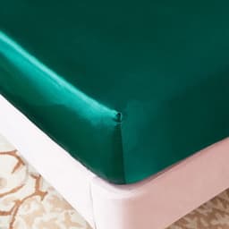 image-Satin Rayon Fitted Sheet Solid Color Mattress Cover With Elastic Band Bed Sheet High-End Home Hotel Bedding Fit Sheet